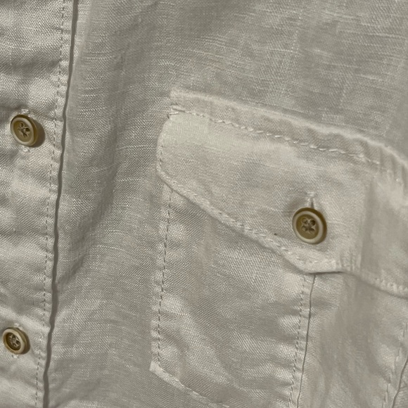 SOLD*** XL 100% Linen Off White Casual Men's Shirt - Picture 6 of 8